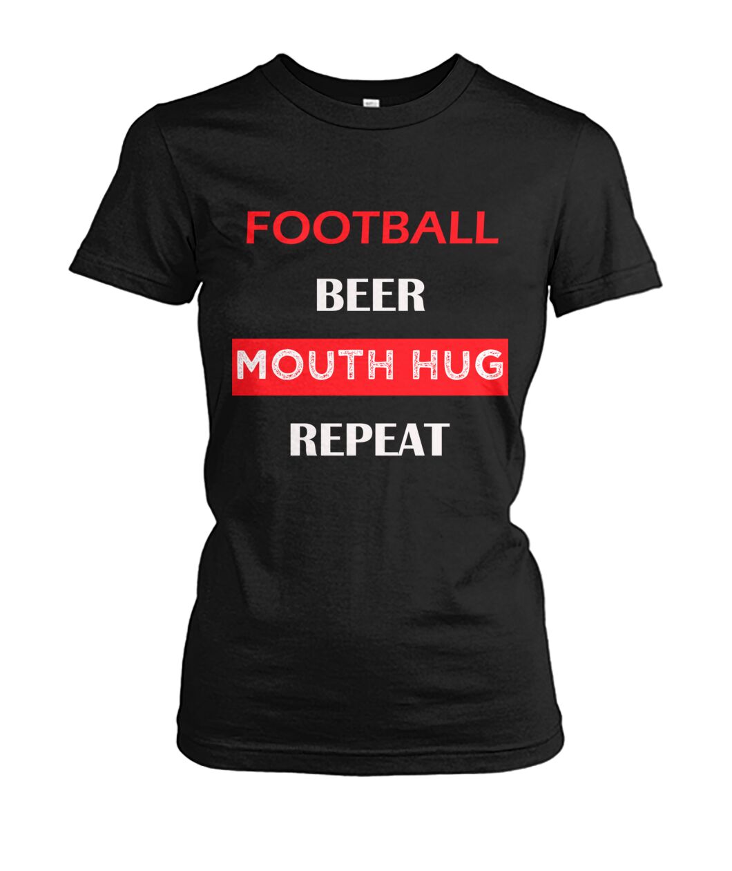 Football repeat in RED Women's Crew Tee