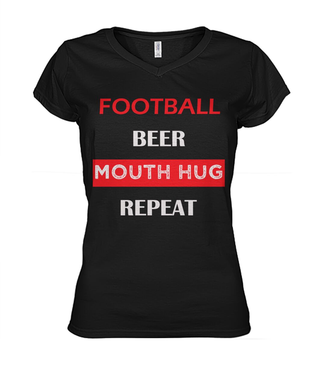 Football repeat in RED Women's V-Neck