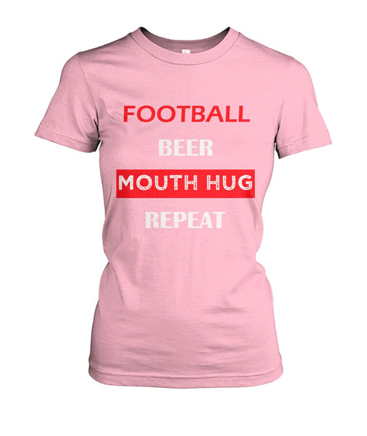 Football repeat in RED Women's Crew Tee