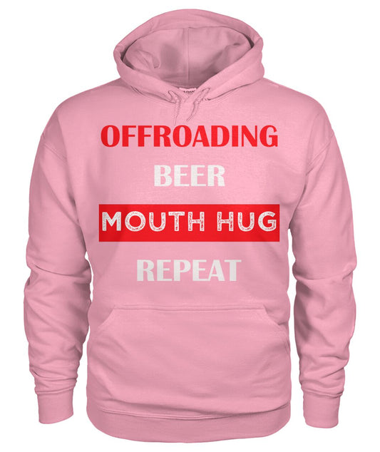 Offroading repeat in RED Unisex Hoodie