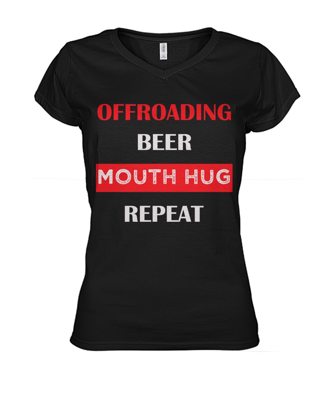 Offroading repeat in RED Women's V-Neck